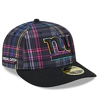 Men's New Era Black York Giants 2024 NFL Crucial Catch Plaid Low Profile 59FIFTY Fitted Hat