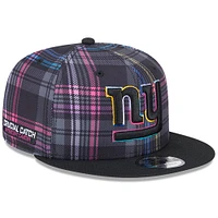 Men's New Era Black New York Giants 2024 NFL Crucial Catch Plaid 9FIFTY Snapback Hat