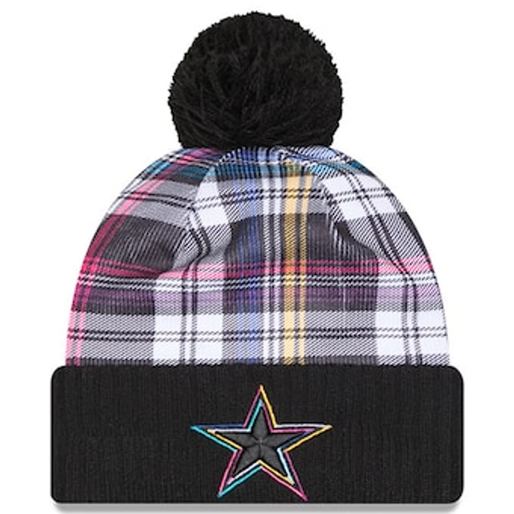 Men's New Era Black Dallas Cowboys 2024 NFL Crucial Catch Cuffed Knit Hat with Pom