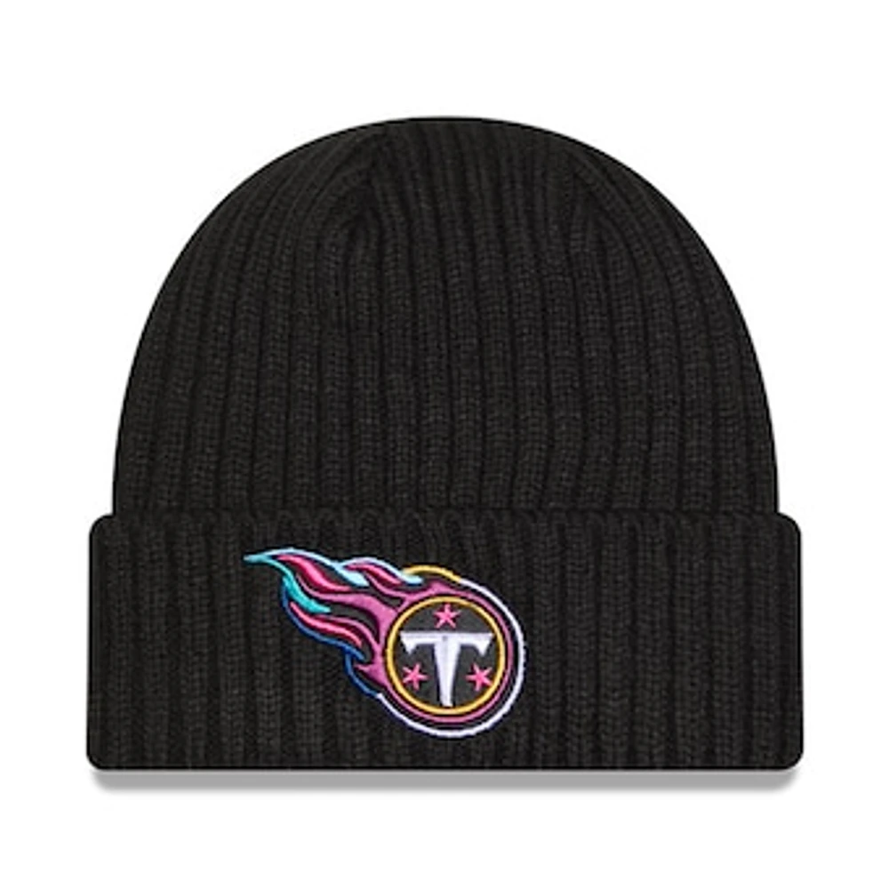 Men's New Era Black Tennessee Titans 2024 NFL Crucial Catch Cuffed Knit Hat