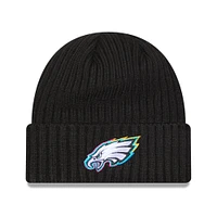 Men's New Era Black Philadelphia Eagles 2024 NFL Crucial Catch Cuffed Knit Hat