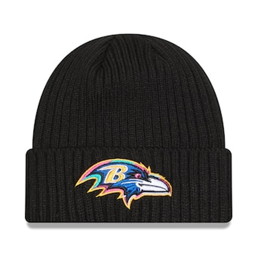 Men's New Era Black Baltimore Ravens 2024 NFL Crucial Catch Cuffed Knit Hat