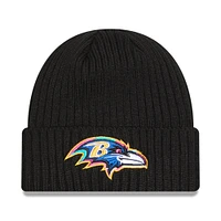 Men's New Era Black Baltimore Ravens 2024 NFL Crucial Catch Cuffed Knit Hat