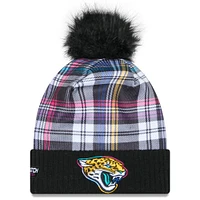 Women's New Era Black Jacksonville Jaguars 2024 NFL Crucial Catch Cuffed Knit Hat with Pom