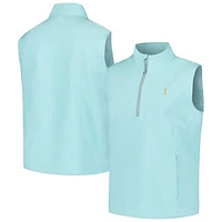 Men's Peter Millar Aqua THE PLAYERS Windward Half-Zip Vest