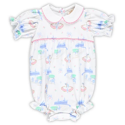 Girls Newborn & Infant White Kentucky Derby Britt Bubble Bodysuit