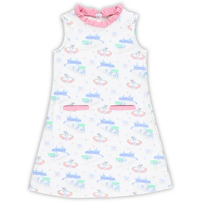 Girls Preschool White Kentucky Derby Lizzie's Luxe Leisure Dress