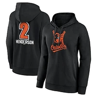 Women's Gunnar Henderson Black Baltimore Orioles Fastball Player Name & Number Pullover Hoodie