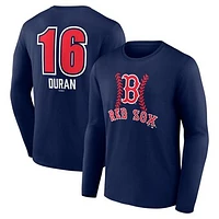 Men's Jarren Duran Navy Boston Red Sox Fastball Player Name & Number Long Sleeve T-Shirt