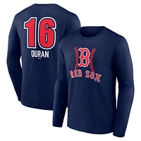 Men's Jarren Duran Navy Boston Red Sox Fastball Player Name & Number Long Sleeve T-Shirt