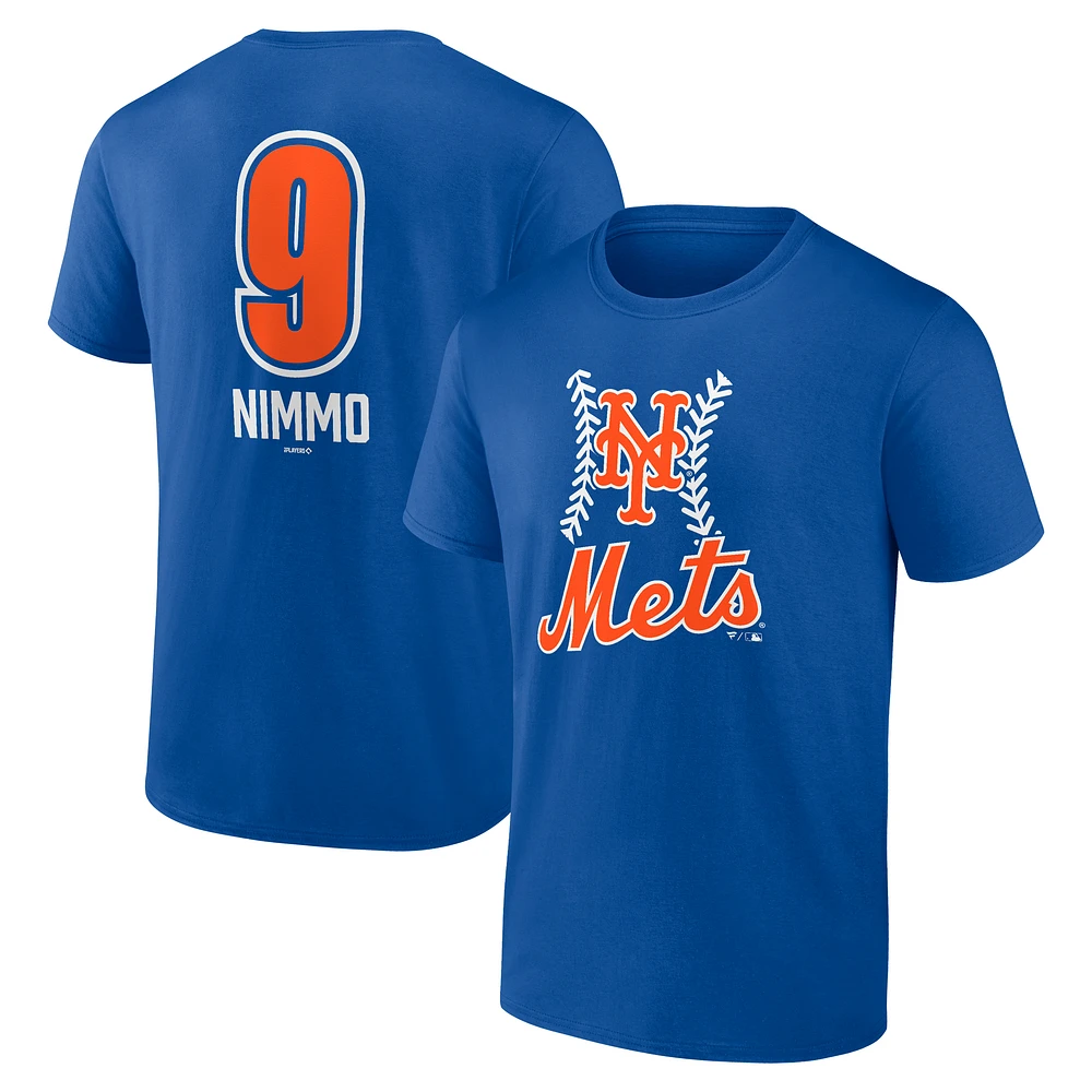 Men's Brandon Nimmo Royal New York Mets Fastball Player Name & Number T-Shirt