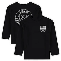 Preschool Black Team USA 2024 Flag & Rings Long Sleeve T-Shirt