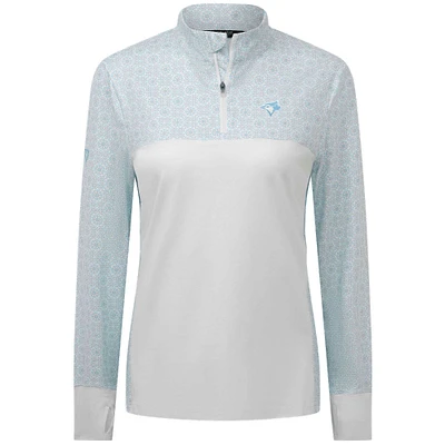 Women's Levelwear White Toronto Blue Jays Mosaic Quarter-Zip Top