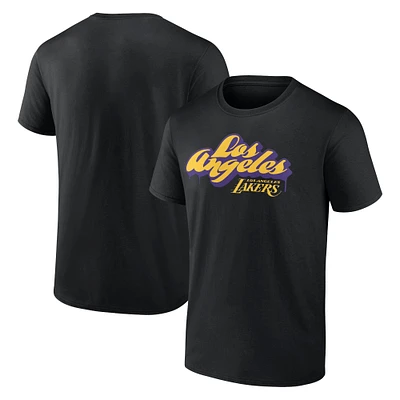 Men's  Black Los Angeles Lakers LA Graffiti T-Shirt