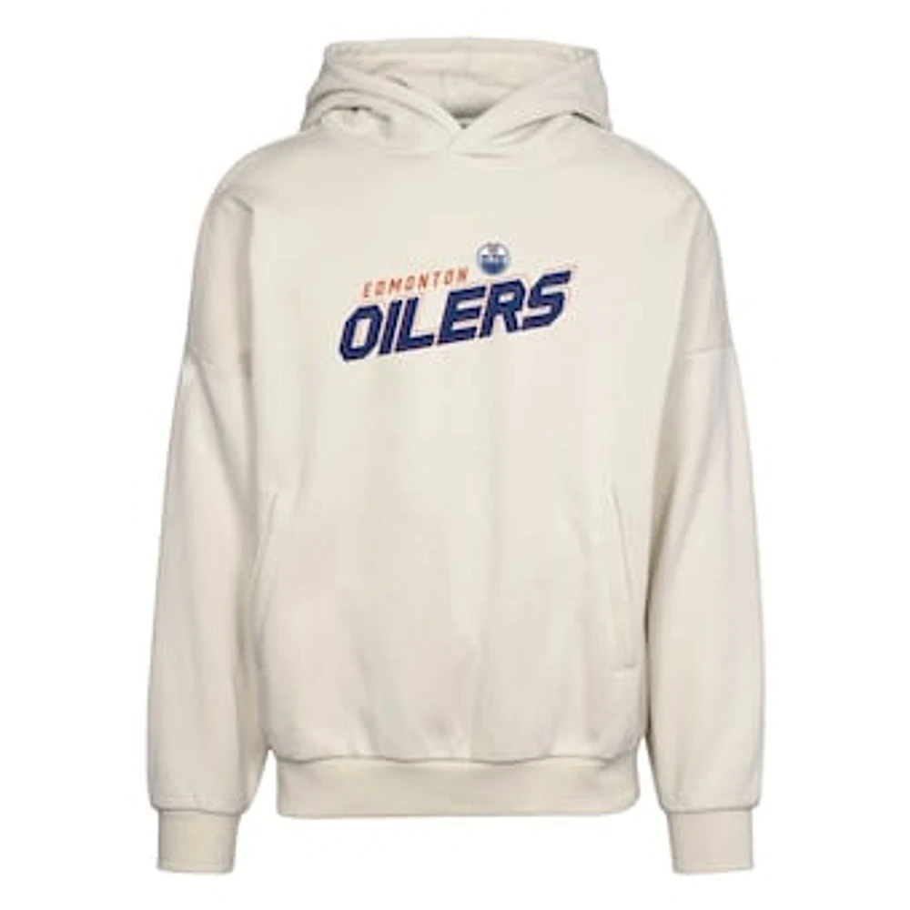 Men's Levelwear Khaki Edmonton Oilers Contact Premier Pullover Hoodie