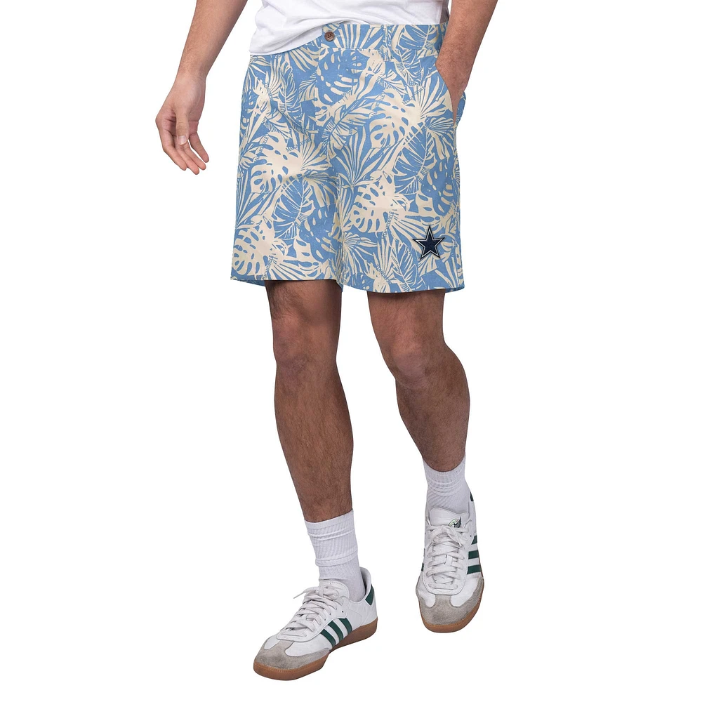 Men's Margaritaville Blue Dallas Cowboys Sand Washed Monstera Party Amphib Shorts