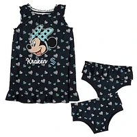 Girls Infant Deep Sea Blue Seattle Kraken 2-Piece Minnie Mouse’s Bow Tank Top & Bloomers Set