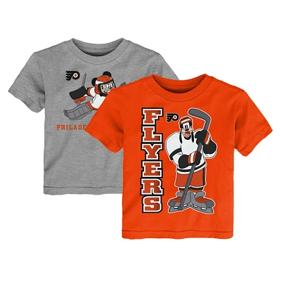 Toddler Orange/Heather Gray Philadelphia Flyers Two-Pack Disney Offense Only T-Shirt Set