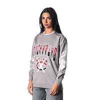 Unisex The Wild Collective  Gray Chicago Blackhawks Tie-Dye Double Collar Pullover Sweatshirt