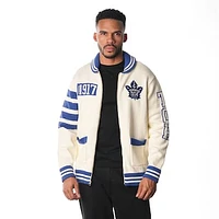 Unisex The Wild Collective  Cream Toronto Maple Leafs Jacquard Full-Zip Sweater