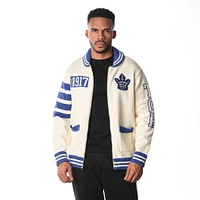 Unisex The Wild Collective  Cream Toronto Maple Leafs Jacquard Full-Zip Sweater