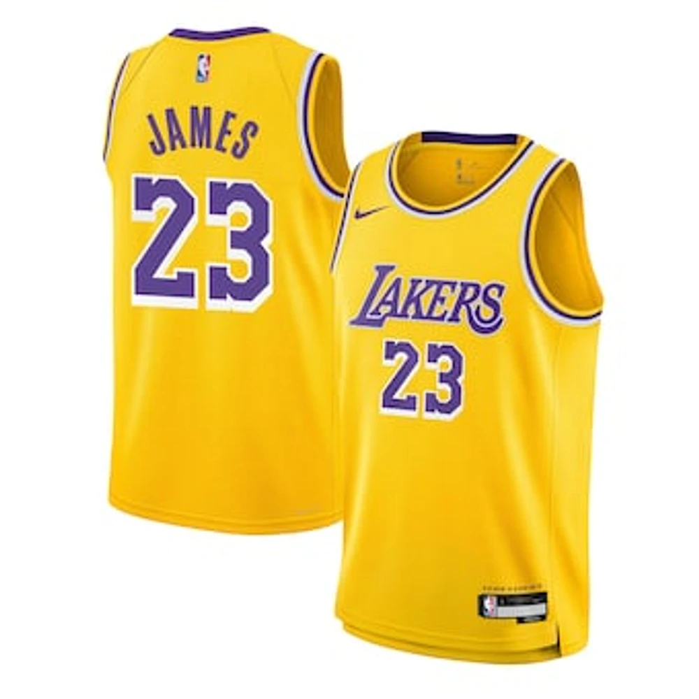 Youth Nike LeBron James Gold Los Angeles Lakers Swingman Jersey - Icon Edition