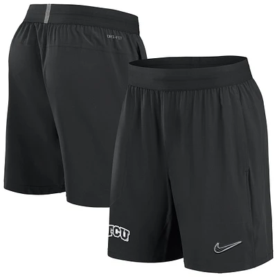 Men's Nike Black TCU Horned Frogs 2024/25 Sideline Performance Woven Shorts