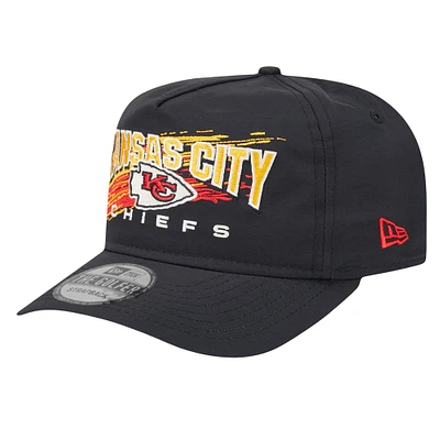 Men's New Era Black Kansas City Chiefs Throwback Brush Golfer Snapback Hat