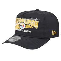 Men's New Era Black Pittsburgh Steelers Throwback Brush Golfer Snapback Hat