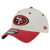 Men's New Era  Cream/Scarlet San Francisco 49ers Classic Sidescript 9TWENTY Adjustable Hat