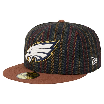 Men's New Era Philadelphia Eagles Vintage Herringbone 59FIFTY Fitted Hat