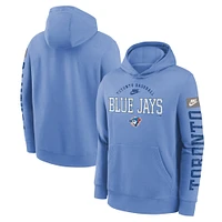 Youth Nike Powder Blue Toronto Jays Cooperstown Collection Splitter Club Fleece Pullover Hoodie