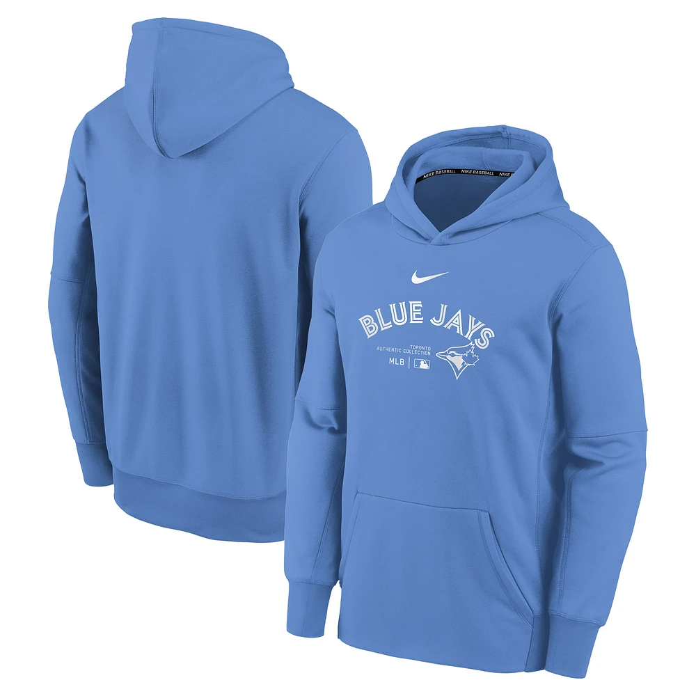 Youth Nike Blue Toronto Jays Authentic Collection Performance Pullover Hoodie