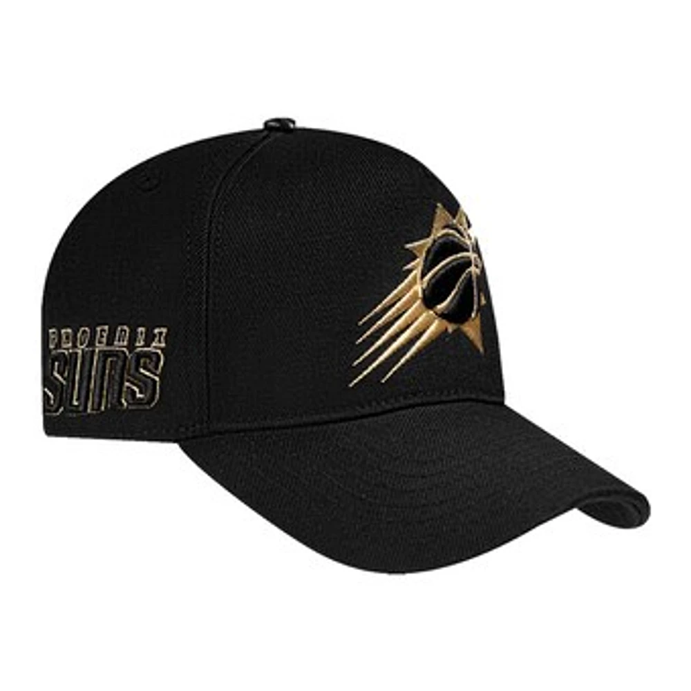 Men's Pro Standard  Black Phoenix Suns  Metallic Logo Pinch Front Adjustable Hat