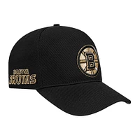 Men's Pro Standard  Black Boston Bruins Metallic Logo Pinch Front Adjustable Hat