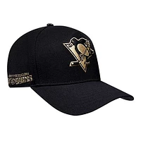 Men's Pro Standard  Black Pittsburgh Penguins Metallic Logo Pinch Front Adjustable Hat