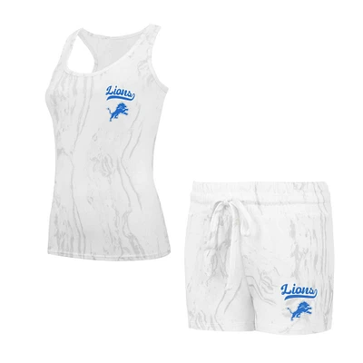 Women's Concepts Sport Detroit Lions Quartz Hacci Knit Tank Top & Shorts Sleep Set