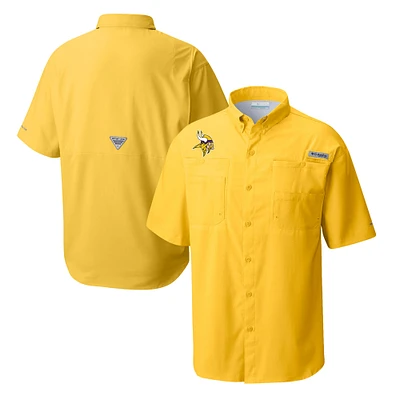 Men's Columbia Gold Minnesota Vikings Tamiami Omni-Shade Button-Down Shirt