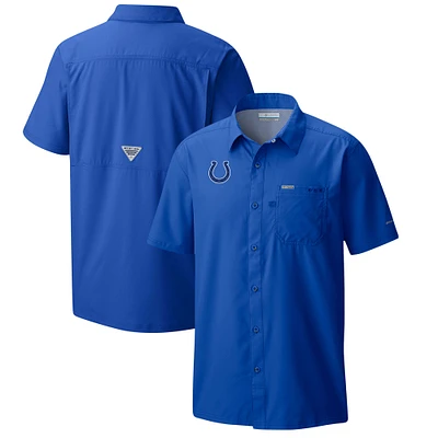 Men's Columbia  Royal Indianapolis Colts Slack Tide Omni-Wick Button-Up Camp Shirt
