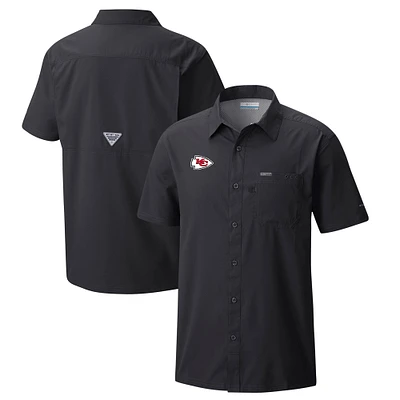 Men's Columbia  Black Kansas City Chiefs Slack Tide Omni-Wick Button-Up Camp Shirt