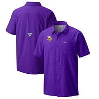 Men's Columbia  Purple Minnesota Vikings Slack Tide Omni-Wick Button-Up Camp Shirt
