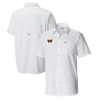 Men's Columbia  White Washington Commanders Slack Tide Omni-Wick Button-Up Camp Shirt