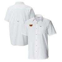 Men's Columbia  White Washington Commanders Slack Tide Omni-Wick Button-Up Camp Shirt