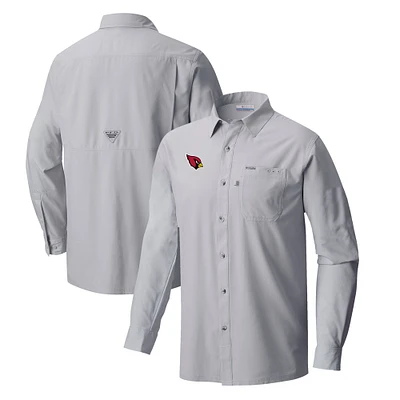 Men's Columbia  Gray Arizona Cardinals Slack Tide Omni-Wick Long Sleeve Button-Up Shirt