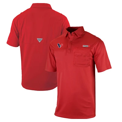 Men's Columbia  Red Houston Texans Omni-Wick Flycaster Pocket Polo