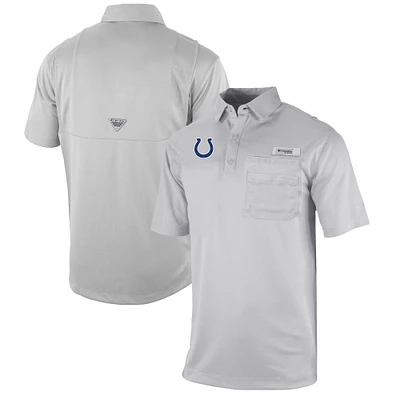 Men's Columbia  Gray Indianapolis Colts Omni-Wick Flycaster Pocket Polo