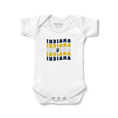 Newborn & Infant Chad Jake  White Indiana Pacers Groovy Bodysuit