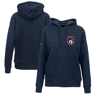 Women's Levelwear Navy Kansas City Scouts Retro Adorn Pullover Hoodie