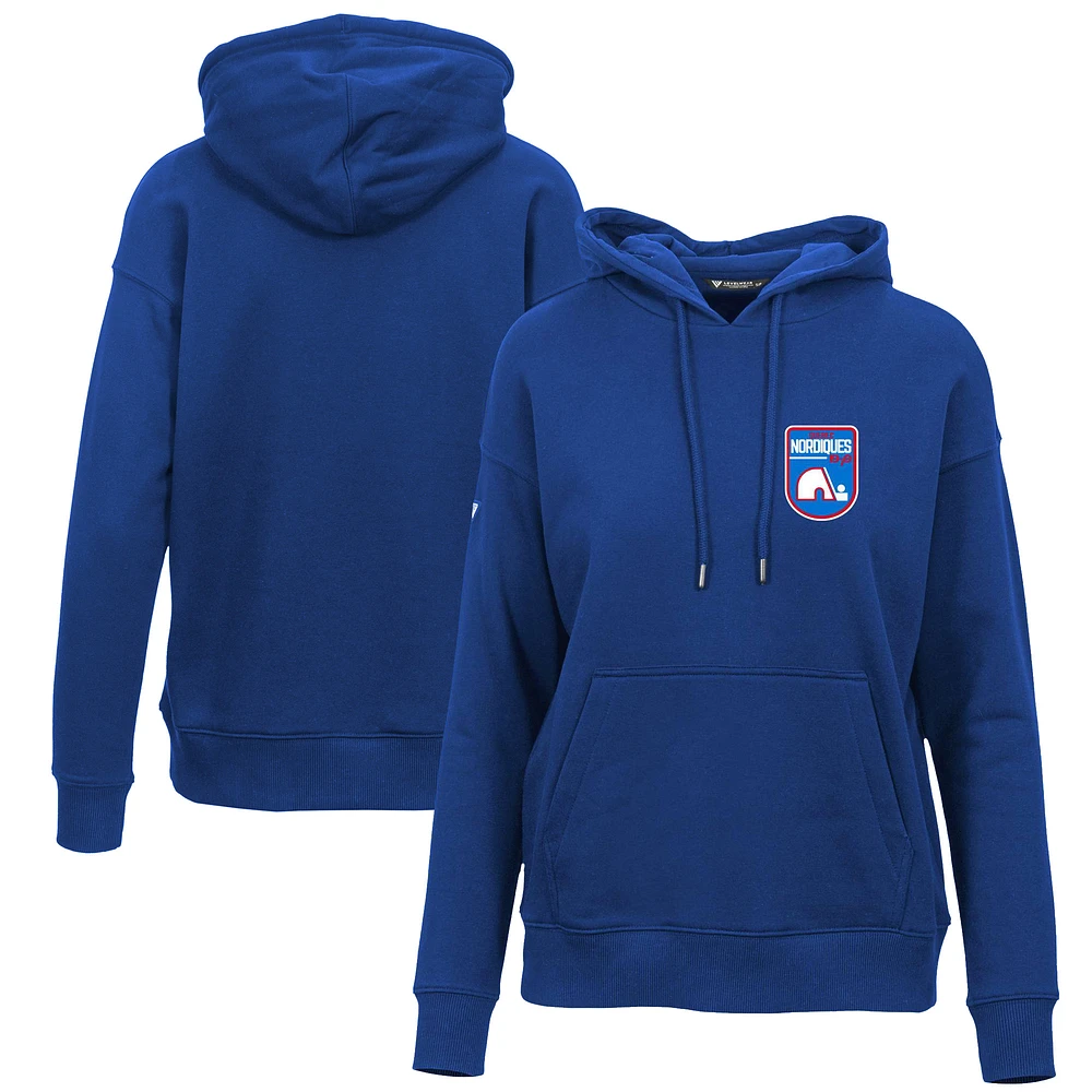 Women's Levelwear Royal Quebec Nordiques Retro Adorn Pullover Hoodie