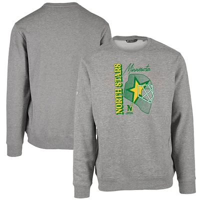 Men's Levelwear Heather Gray Minnesota North Stars Retro Zane Netminder Sweatshirt